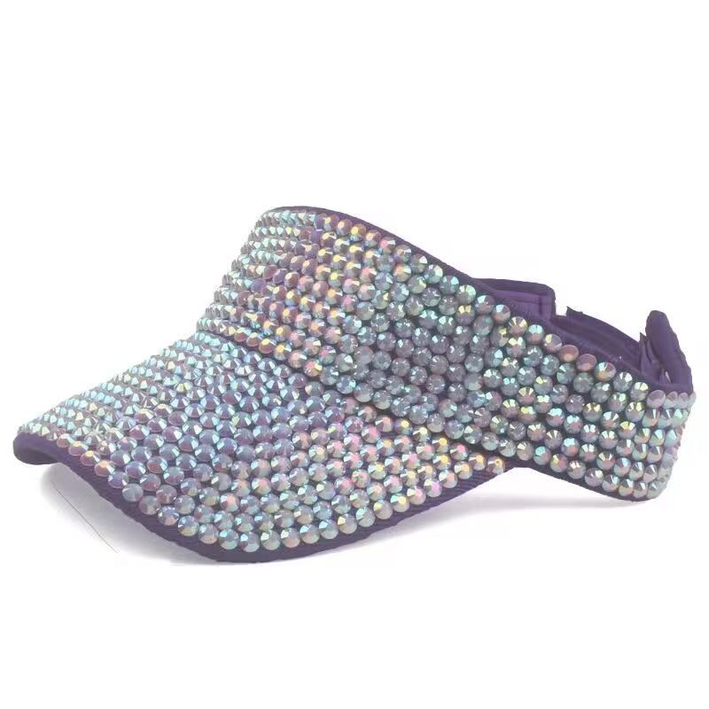 Rhinestones Sport Sun Visor Adjustable Summer Cap Visor Caps for Women(109)